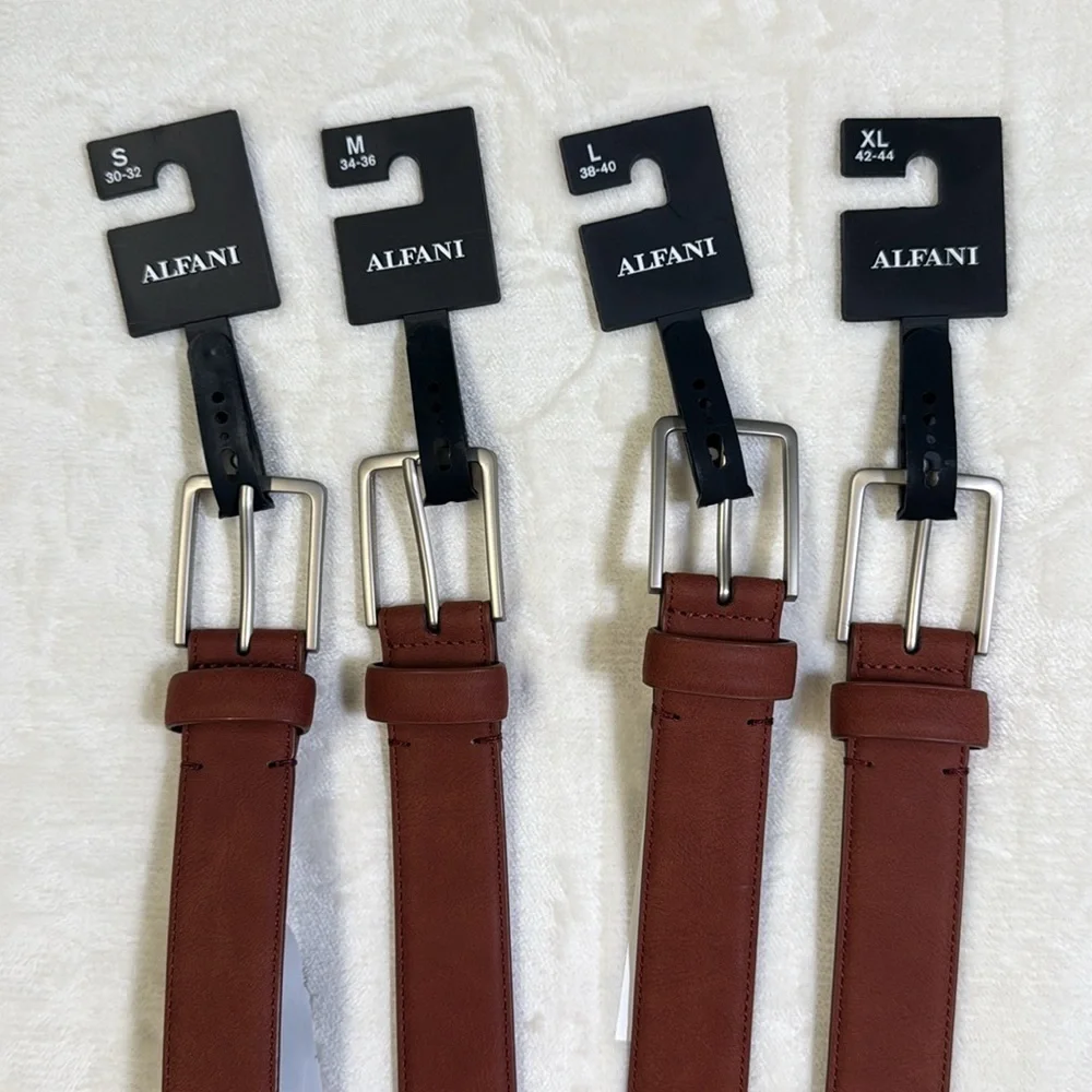 Alfani Men’s Rust Colored Faux Leather Belt in Sizes Small - XL